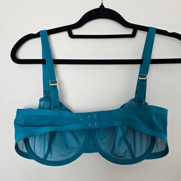 Cuup Bra Women's 36D Blue Sheer Non Padded Underwired Adjustable Strap Stretch T - Picture 5 of 8